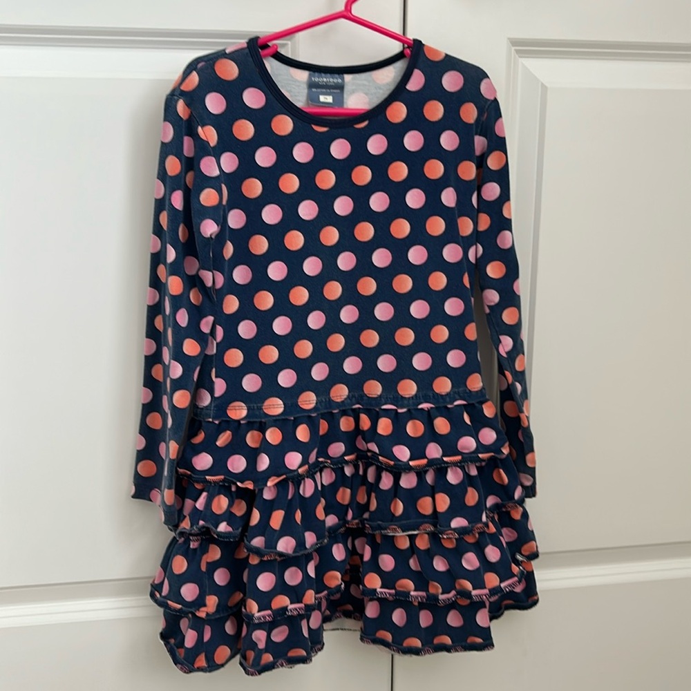 Toobydoo polkadot ruffled dress. Size 7